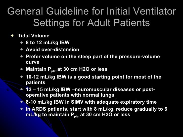 Ventilator Management In Different Disease Entities