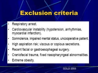 Exclusion criteria GOLD 2005 
