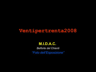 Ventipertrenta2008 M.I.D.A.C.  Belforte del Chienti “ Foto dell’Esposizione” 