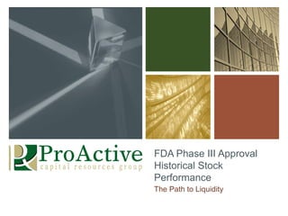 FDA Phase III Approval Historical Stock Performance The Path to Liquidity 
