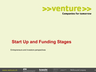 Start Up and Funding Stages
Entrepreneurs and investors perspectives

www.venture.ch

Commission for Technology
and Innovation CTI

|2

 