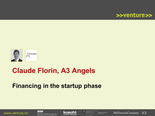 Claude Florin, A3 Angels
Financing in the startup phase

www.venture.ch

Commission for Technology
and Innovation CTI

V.2

 