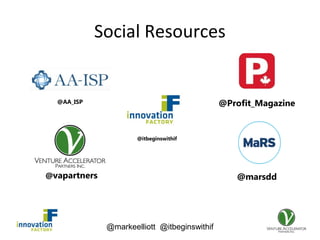 @markeelliott @itbeginswithif
Social Resources
@marsdd@vapartners
@AA_ISP
@itbeginswithif
@Profit_Magazine
 
