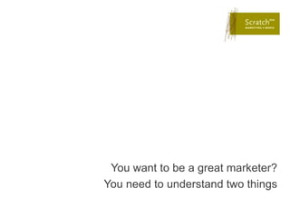 You want to be a great marketer?
You need to understand two things
 