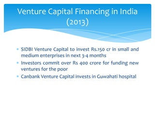 Venture capital in india | PPTX