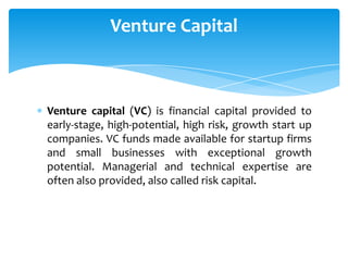 Venture capital in india | PPTX