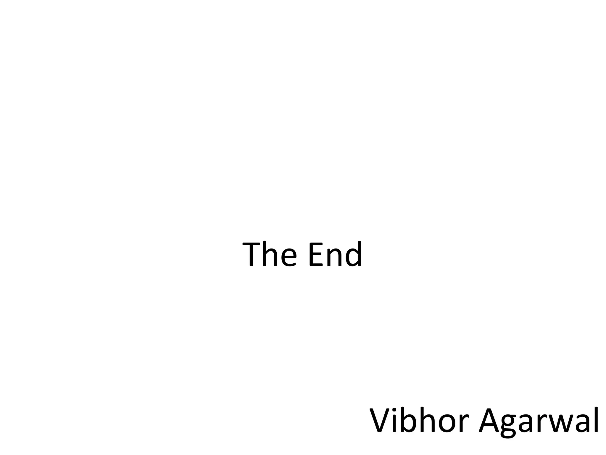 Vibhor Agarwal
The End
 