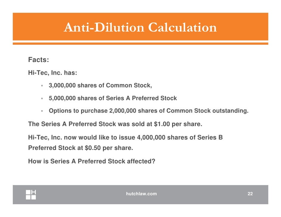 Anti-dilutive stock options calculation