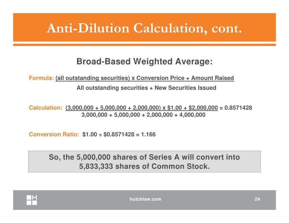 Ipo preferred conversion weighted average