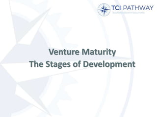 Venture Maturity
The Stages of Development
Copyright © 2015 TCI Pathway
www.tcipathway.co.uk
 