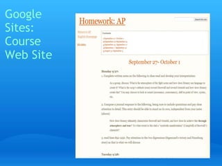 Google 
Sites: 
Course 
Web Site 
 