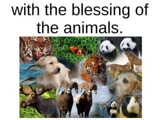 with the blessing of
the animals.
 