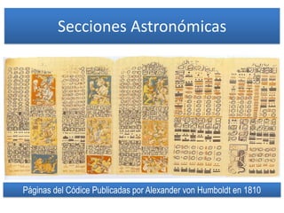 Secciones Astronómicas
Páginas del Códice Publicadas por Alexander von Humboldt en 1810
 