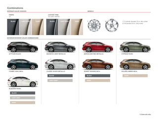 Combinations
Interior COLOR CHOICES	                                                             WHEELS

  Fabric                                 Leather trim
  LE                                     XLE AND LIMITED


    Black          Light Gray   IVOry       Black          Light Gray   IVOry      1                     2    1	
                                                                                                                4-cylinder standard 19-in. alloy wheel
                                                                                                              2	 standard 20-in. alloy wheel
                                                                                                                V6




EXTERIOR/INTERIOR COLOR COMBINATIONS




  Attitude Black                        magnetic gray metallic                  barcelona red metallic       Cypress Pearl




  Cosmic Gray Mica                      classic silver metallic                 sunset bronze mica           golden umber mica


                                           BLACK                                   BLACK                        ivory


                                           Light Gray                              ivory




  blizzard Pearl1


     BLACK


     Light Gray


     ivory




                                                                                                                                         1. Extra-cost color.
 