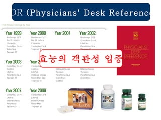 효능의 객관성 입증 PDR   (Physicians' Desk Reference) 