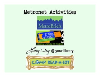 Metronet Activities




History Day @ your library
 