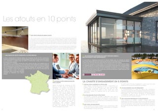 5
7. DES TESTS PRODUITS IMPACTANTS
Si les constructeurs automobiles mettent en place des crash tests pour connaitre
la résistance de leurs produits aux chocs, chez Véranda Rideau il existe un banc d’essai
qui soumet les menuiseries à toutes les agressions climatiques possibles. Une menuiserie
est ainsi soumise à des cycles de pression équivalents à des vents de 180 km/h puis balayée
par une rampe d’arrosage, ce qui permet de savoir s’il existe la moindre fuite d’air ou d’eau
sur le produit.
D’autres machines concourent à tester les pièces fabriquées. Une d’entre elles teste la solidité des
volets roulants en déclenchant automatiquement toutes les 5 mn la montée/descente des volets,
et une autre arrose, voire immerge les vitrages, de façon à observer d’éventuelles inﬁltrations.
8. UNE FORCE DE VENTE PUISSANTE À VOTRE SERVICE
La force commerciale de Véranda Rideau est composée de plus de 120 commerciaux
formés aux produits et aux services Véranda Rideau, tous étant à la base issus des métiers
de la menuiserie. À chaque projet est dédié un interlocuteur unique, de la conception
à la pose de votre véranda.
Pour contacter le conseiller commercial le plus proche de chez vous, appelez-nous ou
demandez une mise en relation sur notre site Internet. Avec 50 Espaces Conseil intégrés et
30 concessionnaires, Véranda Rideau est présent partout en France. Les Espaces Conseils
sont de véritables show-rooms où de nombreux modèles de vérandas sont exposés.
Tous les Espaces Conseil ouverts depuis 2010 déclinent des concepts de décoration de
véranda « pièce à vivre » en parfaite
adéquation avec le style des vérandas
exposées et disposent d’un espace
enfants.
9.NOSMEILLEURSAMBASSADEURS…
NOS CLIENTS
Depuis la création de l’entreprise en 1975,
plus de 70 000 clients ont exprimé leur
satisfaction. Au quotidien cela passe par
de nombreuses lettres de remerciements
envoyées au siège social ou par des
messages laissés sur les réseaux sociaux.
Aujourd’hui chez Véranda Rideau, plus de
60% des nouveaux clients proviennent
de nos anciens clients. C’est dire la ﬁdélité
sans faille de nos clients qui utilisent sans
parcimonie les offres de parrainage mises
en place par la marque. Tout le monde
y gagne. Du parrain qui choisit en
remerciement des chèques cadeaux
multi-enseignes ou un séjour vacances,
au ﬁlleul qui bénéﬁcie de remise ou
d’offre avantages sur son projet.
10. UN AVANTAGE À DEVENIR UN CLIENT VERANDA RIDEAU :
DES VACANCES À PRIX AVANTAGEUX !
Le savoir-faire et l’expérience éprouvée de Véranda Rideau dans les vérandas se décline
avec succès depuis près de 10 ans dans les abris de piscine de marque Abri de piscine Rideau
et depuis plus de 15 ans dans les mobil-homes de marque mobil-home Rideau.
Une autre des activités du Groupe Rideau, très avantageuse pour les clients Véranda Rideau,
est l’Hôtellerie de Plein Air commercialisée sous la marque Cybele Vacances. Le Groupe Rideau
a en effet diversiﬁé son activité en devenant propriétaire de campings 3, 4 et 5 étoiles et d’une
résidence de vacances en Vendée et dans les Pyrénées Orientales. En tant que client Rideau,
si vous donnez votre numéro client auprès de la centrale de réservation Cybele Vacances, vous
disposez de -10% sur tous vos séjours.
www.cybelevacances.com
LA CHARTE D’ENGAGEMENT EN 5 POINTS
1. UNE RELATION COMMERCIALE PRIVILIGIÉE
Notre équipe commerciale vous accueille 7 jours/7jours en
Espace Conseil ou par téléphone, et en cas d’indisponibilité,
elle s’engage à reprendre contact avec vous dans les 48h.
Le conseiller commercial dédié à votre projet sera votre
interlocuteur unique, du diagnostic fait sur site jusqu’au suivi
des travaux.
2. DU SUR-MESURE POUR VOTRE PROJET
Le conseiller commercial s’engage à déterminer avec vous le
projet qui correspond au mieux à vos besoins, à votre budget et
à votre habitat. Et si votre projet est complexe, le Responsable de
notre Bureau d’Etudes et Ingénierie assure une expertise technique
complémentaire et pointue.
3. DES TARIFS TRANSPARENTS
Votre conseiller commercial s’engage à vous communiquer dans
les 10 jours ouvrés un devis précis et personnalisé accompagné
d’une simulation en 3D de votre projet.
Ce devis gratuit est sans engagement. Il peut aussi vous faire
proﬁter de nos accords de ﬁnancement privilégiés.
4. UN ENGAGEMENT QUALITE PERMANENT
Le professionnalisme et l’esprit de rigueur des compagnons
menuisiers se retrouvent dans la qualité et l’identité de nos produits,
ces produits bénéﬁciant aussi des dernières innovations techniques
développées par notre service Recherche & Développement.
L’engagement qualité est donc le leitmotiv de nos équipes,
et ce, quel que soit le métier considéré.
5. DES GARANTIES REPONDANT À VOS EXIGENCES
Notre entreprise est certiﬁée « Qualibat » depuis 2009. Cette
qualiﬁcation reconnue au niveau national vous offre des garanties
susceptibles de vous tranquilliser quant à la qualité de votre achat
et de son installation. Votre produit véranda bénéﬁcie par ailleurs
de toutes les garanties légales pour lesquelles notre société est
assurée.
6
Les atouts en 10 points
 