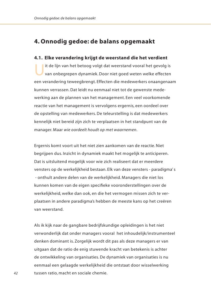Veranderen zonder onnodig gedoe