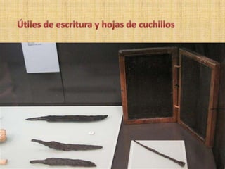 Útiles de escritura y hojas de cuchillos