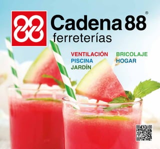 Validez del 26 de mayo al 31 de agosto de 2017. PVP con impuestos incluidos. Quedan salvaguardados todos los
derechos del consumidor según legislación vigente. Elementos decorativos de atrezzo en las imágenes no incluidos en
el precio. Impreso sin dirección postal. Cadena 88 te recomienda que colabores en el reciclado de este folleto.
Al lado de casa tienes un vecino
que te lo solucionará todo
Más de 1300 tiendas por todo el país
www.cadena88.com
Plegable Plegable
Suspensión
delantera y
trasera
Estructura ligera
de aluminio
Manillar
telescópico
Plegado
compacto
Soporte
plegable
Estructura ligera
de aluminio
Manillar
telescópico
Plegado
compacto
Soporte
plegable
Máx.
195 cm
100 kg
Ruedas
ø 200 mm
5999€	
Patinete VELO-RAPID	
998D1
VENTILACIÓN
PISCINA
JARDÍN
BRICOLAJE
HOGAR
8999€	
Patinete VELO-ACTIVE
Suspensión Technology en
rueda delantera y trasera.
998D2
	
 