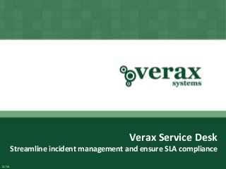 Copyright© Verax Systems.
All rights reserved.
Verax Service Desk
Streamline incident management and ensure SLA compliance
DL718
 