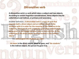 Verb Classification | PPT