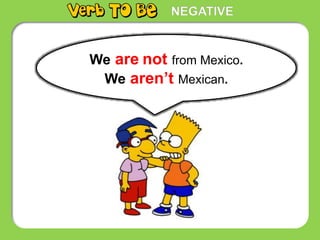 NEGATIVE
We are not from Mexico.
We aren’t Mexican.
 