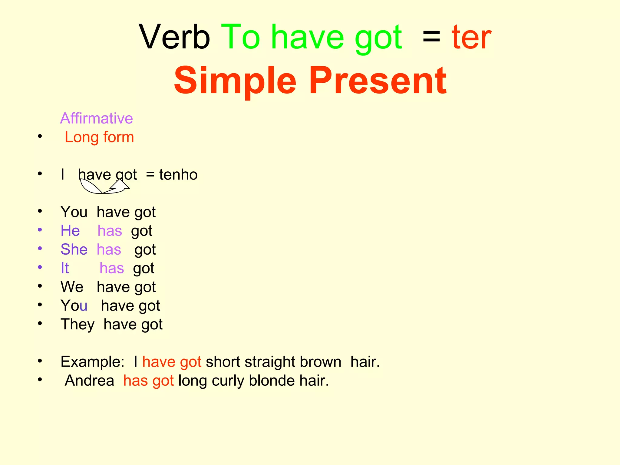 Verb To have got