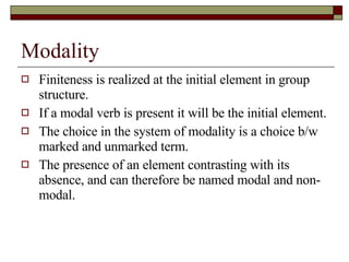Verbal Group In Systemic Grammar | PPT