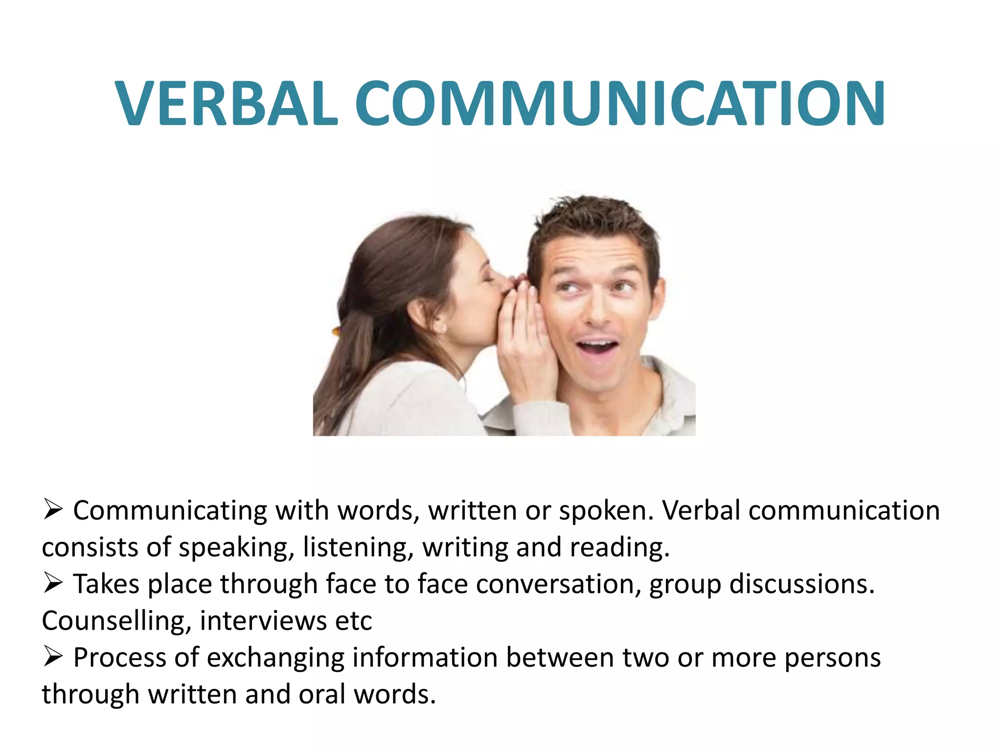 Define Verbal And Nonverbal Communication Verbal and nonverbal communication | PPTX