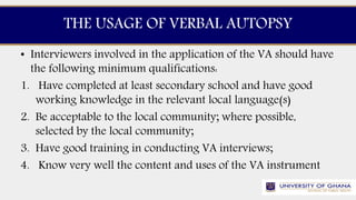 Verbal autopsy (va) | PPTX