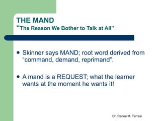 Verbal behavior introduction | PPT