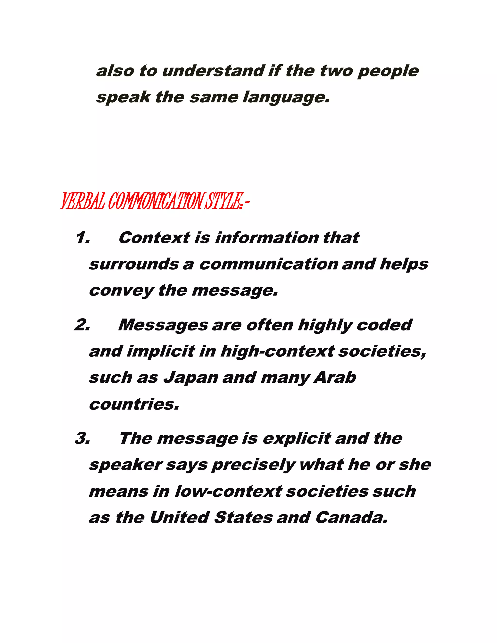 Verbal communication.. | DOCX