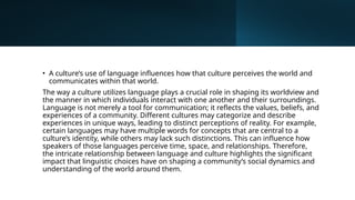Language Is Value The Interplay of Language, Culture, and Communication in Verbal ...