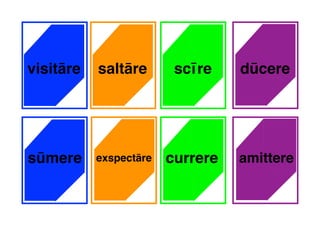 saltāre scīre dūcere
sūmere exspectāre amittere
visitāre
currere
 