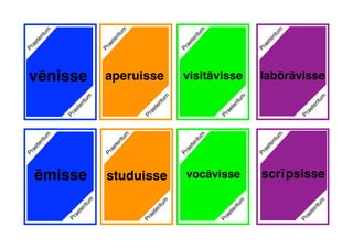 aperuisse labōrāvisse
ēmisse
Praeteritum
Praeteritum
Praeteritum
Praeteritum
visitāvisse
Praeteritum
Praeteritum
Praeteritum
Praeteritum
Praeteritum
Praeteritum
Praeteritum
Praeteritum
vocāvisse
Praeteritum
studuisse
Praeteritum
vēnisse
scrīpsisse
Praeteritum
Praeteritum
 