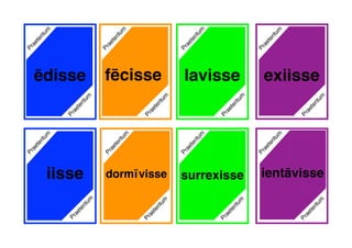 fēcisse exiisse
iisse
Praeteritum
Praeteritum
Praeteritum
Praeteritum
lavisse
Praeteritum
Praeteritum
Praeteritum
Praeteritum
Praeteritum
Praeteritum
Praeteritum
Praeteritum
surrexissePraeteritum
dormīvisse
Praeteritum
ēdisse
ientāvisse
Praeteritum
Praeteritum
 