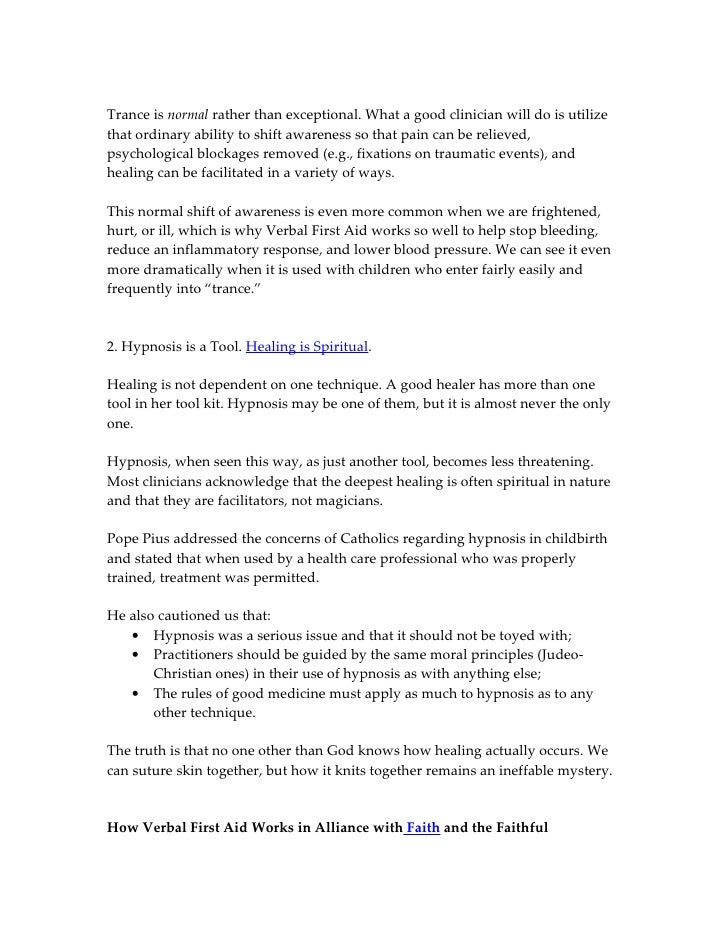 Verbal First Aid And Christianity