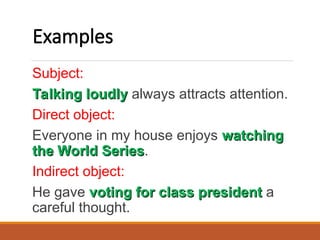 Verbalism Example verbal phrase and its different types of verbals. | PPT