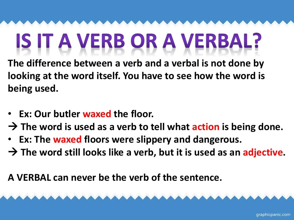 Verb and verbals