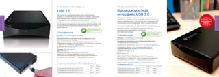 С тац ионарные жесткие диски                                                            С таци он арн ые ж ест ки е д и ски

                     USB 2.0                                                                                 Высокоскоростной
                     Вы хотели бы усовершенствовать ваш компьютер или                                        интерфейс USB 3.0
                     ноутбук за счет увеличения его памяти? Verbatim предлагает
                     вам широкий выбор надежных, высокопроизводительных                                      Интерфейс USB 3.0 предвещает наступление новой эры
                                                                                                             для внешних жестких дисков, и Verbatim является одним из
Жесткие диски




                                                                                                                                                                                                          Жесткие диски
                     стационарных жестких дисков для бытового и
                     профессионального использования емкостью от 500 ГБ до 2 ТБ.                             первых производителей, чьи жесткие диски оснащены этим
                     Подсоединив жесткий диск к компьютеру через интерфейс USB                               высокоскоростным интерфейсом. USB 3.0 может работать
                     2.0, вы обеспечите надежное хранение ваших фото, аудио и                                до 10 раз быстрее чем USB 2.0, благодаря чему данные
                     видео файлов.                                                                           передаются практически мгновенно. Технология молниеносной
                                                                                                             передачи данных - это идеальное решение для всех
                                                                             Программное обеспечение Green
                                                                             Button для экономии энергии.    пользователей, работающих с большими
                                                                             См. стр. 81                     объемами информации.
                     Спецификация                                                                                                                                    Программное обеспечение Green
                                                                                                                                                                     Button для экономии энергии.
                     Питание: +12 V постоянного тока на входе.                                               Спецификация                                            См. стр. 81

                     Интерфейс: один порт USB 2.0
                     Программное обеспечение для создания резервной копии:                                   Питание: +12 V постоянного тока на входе.
                     Nero BackItUp and Burn Essentials* **                                                   Интерфейс: один порт USB 3.0
                     Программное обеспечение: Green Button для экономии энергии**                            Программное обеспечение для создания резервной копии:
                     Требования к системе: Порт USB, Windows 2000, XP, Vista или Windows                     Nero BackItUp and Burn Essentials* **
                     7, Mac OS Х 10.1 или более поздние версии.                                              Программное обеспечение: Green Button для экономии энергии**
                     Поддержка файловых систем: FAT-32/ NTFS/ HFS+/EXT 2                                     Требования к системе: Порт USB 3.0 или 2.0, Windows 2000, XP, Vista
                     Файловая система: FAT- 32                                                               или Windows 7, Mac OS Х 10.1 или более поздние версии.
                     Размеры: 114 x 202 x 40 мм                                                              Поддержка файловых систем: FAT-32/ NTFS/ HFS+/EXT 2
                     Вес: не более 1 кг.                                                                     Файловая система: FAT- 32
                     Комплект поставки: стационарный жесткий диск,                                           Размеры: 114 x 202 x 40 мм
                     кабель USB 2.0; адаптер переменного тока со штекером для                                Вес: не более 1 кг.
                     Великобритании и евровилкой, краткое руководство пользователя.                          Комплект поставки: стационарный жесткий диск,
                                                                                                             кабель USB 3.0; адаптер переменного тока со штекером для
                     *ПО совместимо только с ОС Windows   **Предустановленно на жестком диске
                                                                                                             Великобритании и евровилкой, краткое руководство пользователя.
                                                                                                             *ПО совместимо только с ОС Windows   **Предустановленно на жестком диске


                     Стационарный жесткий диск USB 2.0 форм-фактора 3.5”                                     Стационарные жесткие диски 3.5” с высокоскоростным
                                                                                                             интерфейсом USB 3.0
                                                                                                НОМЕР
                                                                                    ЕМКОСТЬ
                                                                                                ПРОДУКТА                                                             ЕМКОСТЬ      НОМЕР ПРОДУКТА

                     Стационарный жесткий диск USB 2.0 (3.5”)                       2 ТБ        47514        Стационарный жесткий диск USB 3.0                       3 ТБ         47662
                     Стационарный жесткий диск USB 2.0 (3.5”)                       1ТБ         47512        Стационарный жесткий диск USB 3.0                       2 ТБ         47659
                     Стационарный жесткий диск USB 2.0 (3.5”)                       500 ГБ      47510        Стационарный жесткий диск USB 3.0                       1 ТБ         47658
                36                                                                                                                                                                                   37
 