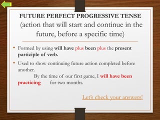 Future Progressive Example Have Been Verb Conjugation English , Reviewer . . | PPTX