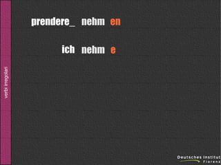 prendere_ nehm en

verbi irregolari

ich nehm e

 