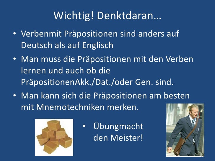 Verben Mit Prapositionen
