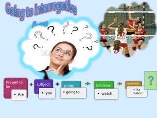 Present to
be
subject
• you
going
to• going to
Infinitive
• watch
Complement?
• The
match?
 