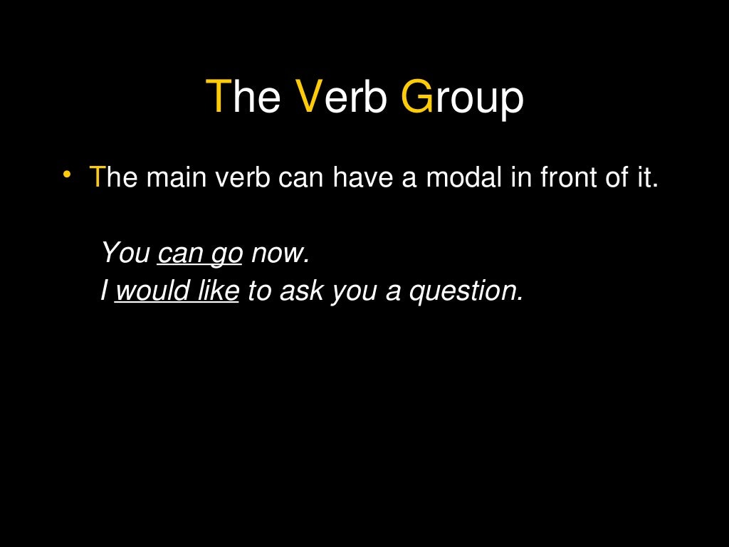 The verb group