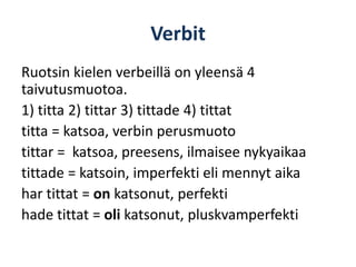 Ruotsin Kielen Verbien Taivutus Ja Aikamuodot PPTX ruotsin-kielen-verbien-taivutus-ja-aikamuodot-pptx
