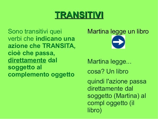 Verbi transitivi e intransitivi