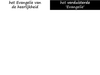 het Evangelie van
de heerlijkheid
het verduisterde
'Evangelie'
 