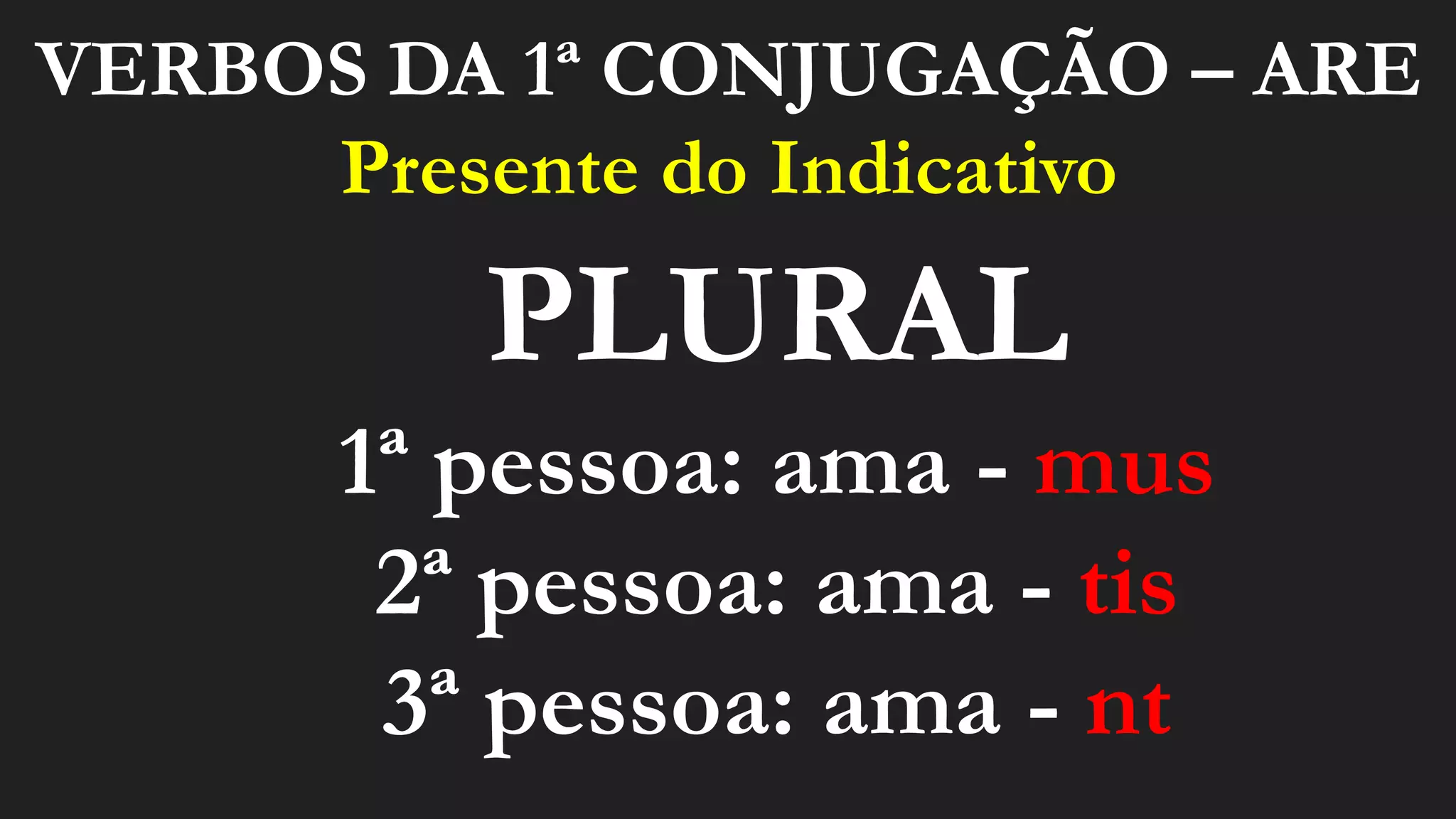 Verbos 1ª Conjugação - presente do Indicativo.pptx